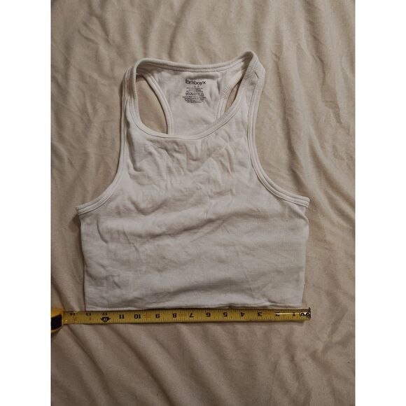 Ribbed white crop top - Picture 2 of 6